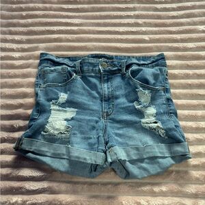 Aeropostale Blue Distressed Jean Shorts